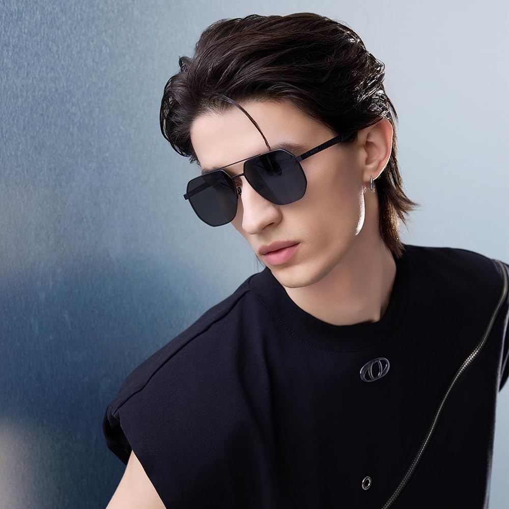 BOLON Men Women Classic Aviator Polarized Sunglasses BL7199 Ashfield 60mm, Exclusive Eyewear Brand of EssilorLuxottica