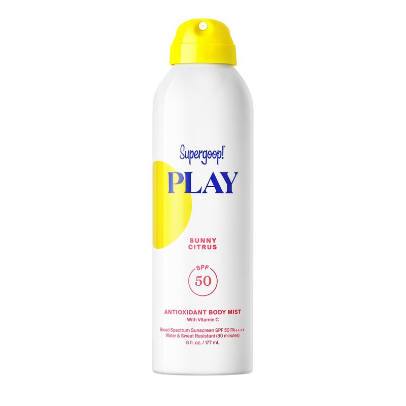 Supergoop! PLAY Antioxidant Body Mist w/Vitamin C - 6 fl oz - SPF 50 PA++++ Broad Spectrum Sunscreen - Body Spray - Great for Active Days - Sunny Citrus