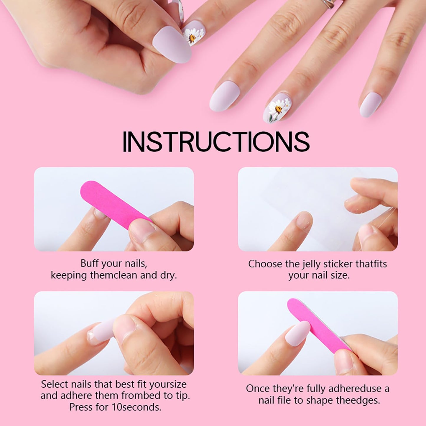 Ballet Shaped Press on Nails Long Length Flower False Nails Pretty Feather and Clouds Design Artificial Nails Blue Gradient Acrylic Nails Glossy Coffin Nails Reusable Stick on Nails for Women 24Pcs