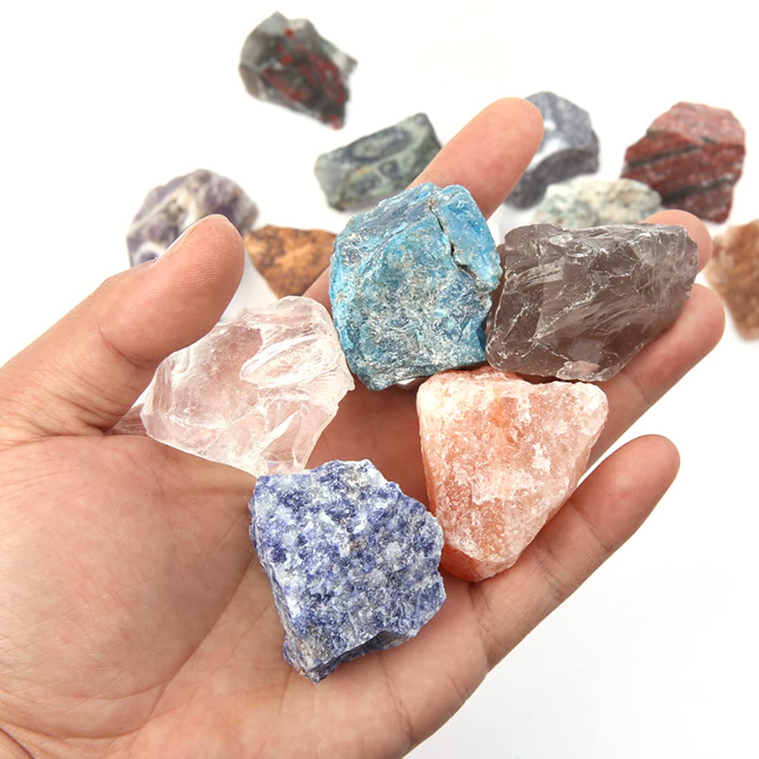 Amazonite Raw Crystals, Large 1.25-2.0" Healing Crystals Natural Rough Stones Crystal for Tumbling, Cabbing, Fountain Rocks, Decoration, Polishing, Wire Wrapping, Wicca & Reiki