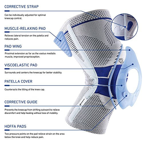 Bauerfeind - GenuTrain P3 - Patella Knee Support - For Misalignment of the Kneecap - Right Knee - Size 6 - Color Nature
