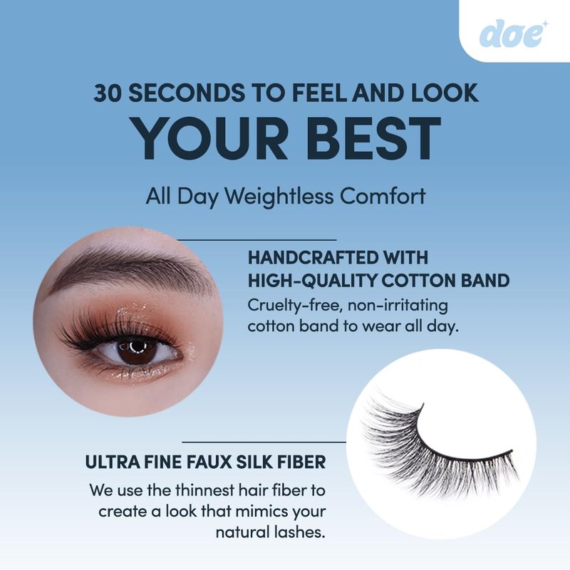 Starry Night - Reusable & Natural Looking Lash Wispies. Handmade from Ultra-Fine Korean Silk. Lightweight Eyelash for that Everyday Look (1 Pack)