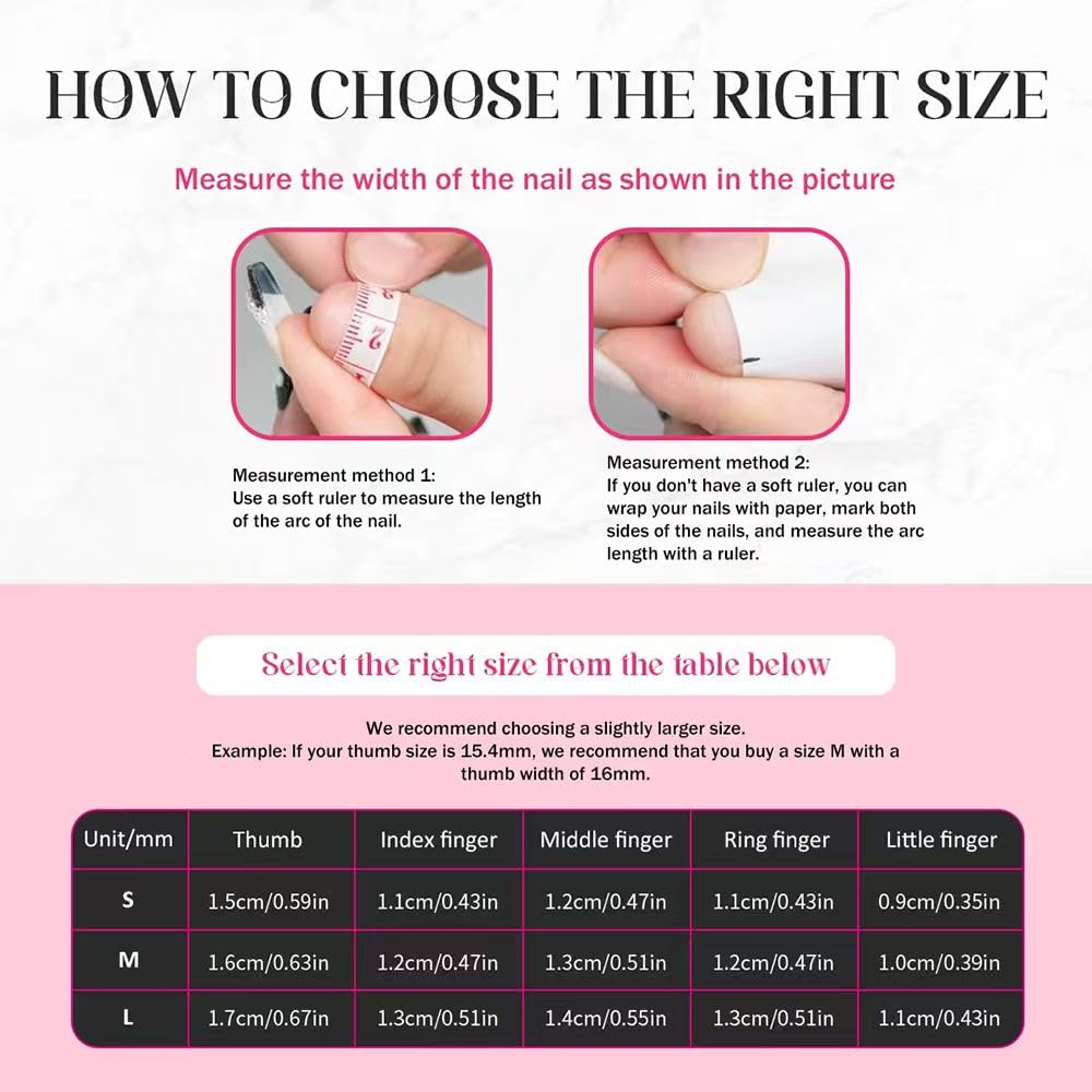 Threelegscat Square Handmade Press on Nails Medium Nails Press Ons With 3d Flower and French Tip Design Reusable Fake Nails for Women for Spring and Holiday 10pcs M Size Pattern S1110