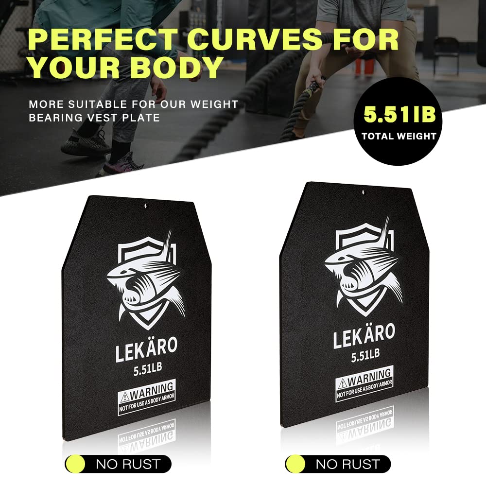 Weighted Vest Plates 9.8"x11"" Steel Weight Plates for Vests – 5.51/8.81/15.43/20.94 LB Pairs – Rust-Proof Powder Coated Workout Inserts for CrossFit Murph Rucking Running Strength Training"