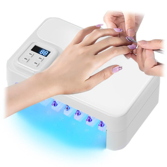 ESUOHYM 180W UV LED Nail Curing Lamp with Auto Sensor & 4 Timer Settings, Professional Gel Nail Dryer Light with Arm Rest, Fast Drying for Gel Polish, Press on Nails, Salon & Home Use