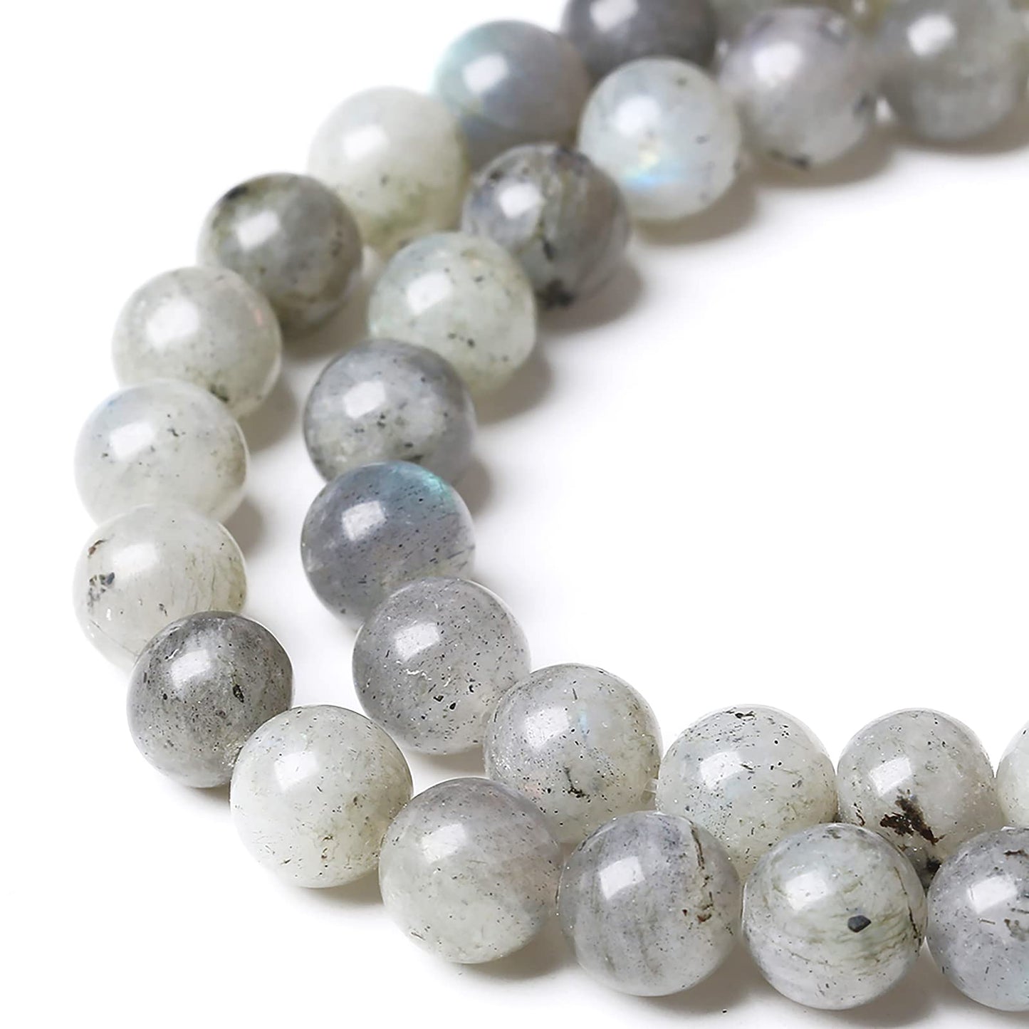 60PCS 6mm Natural Gray Labradorite Stone Beads Larvikite Round Loose Spacer Beads for Jewelry Making for Jewelry Making DIY Bracelet Necklace 15 Inch,Energy Stone Healing Power(6mm, Gray Labradorite)