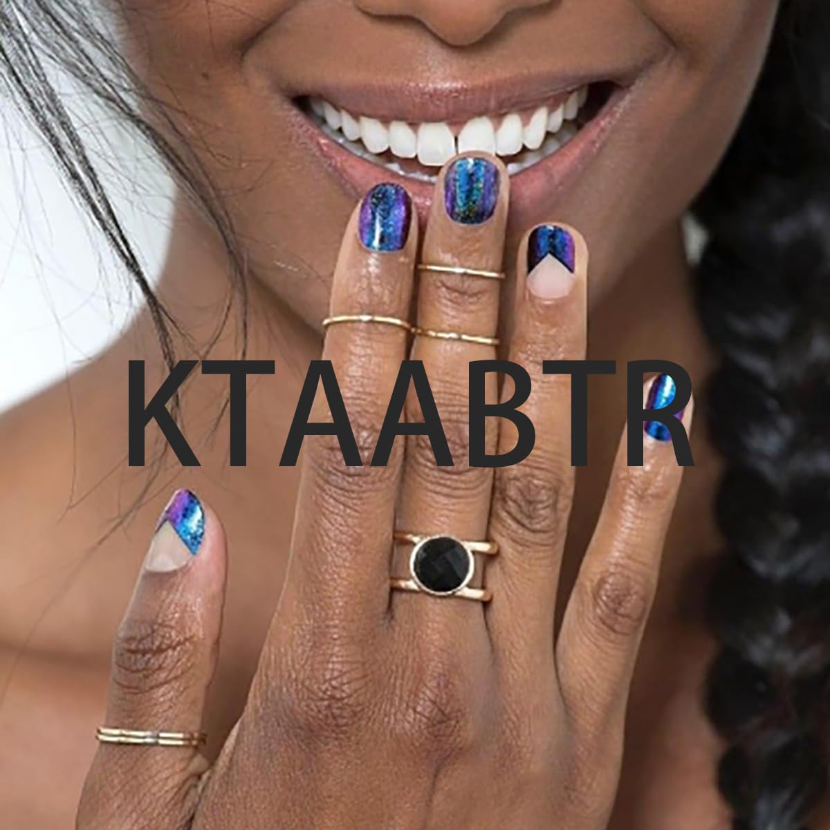 KTAABTR Blue Press on Nails Short Square Fake Nails with Glue Blue Glossy Acrylic Nails Design Spring White Flower Stick on Nails for Women Girls DIY Manicure Full Cover False Nails Decoration Supply
