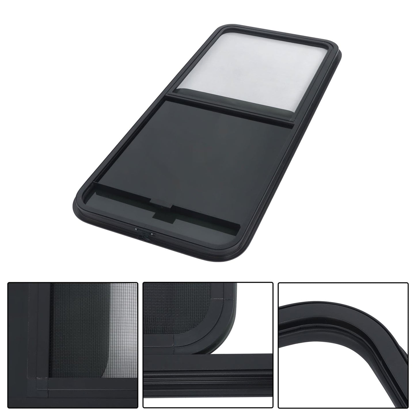 labwork 48inch W x 22inch H RV Horizontal Slide Window Suitable for Camper Cargo Trailer - Tempered Glass with Screen DOT Certified