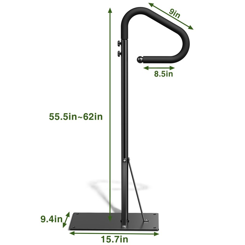 55''-62'' Hot Tub Handrail Side Safety Rail – 360° Swivel Spa Grab Bar, Heavy-Duty Powder-Coated Steel Assist Handle with Anti-Slip Foam Grip, Fits Most Hot Tubs, Swim Spas & Pools, 600LBS Capacity