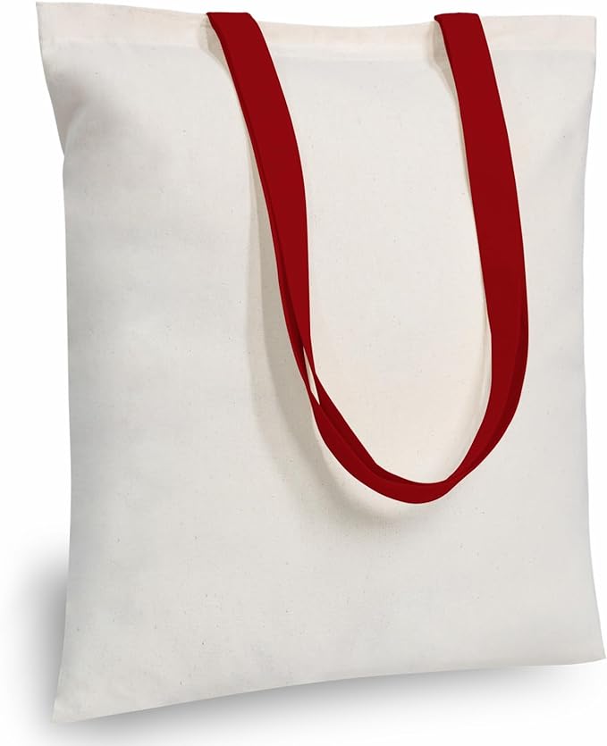 TOPDesign 12-Pack Economical 16"x15" Cotton Tote Bag, Lightweight Medium Reusable Grocery Shopping Cloth Bags, Suitable for DIY, Advertising, Promotion, Gift, Activity