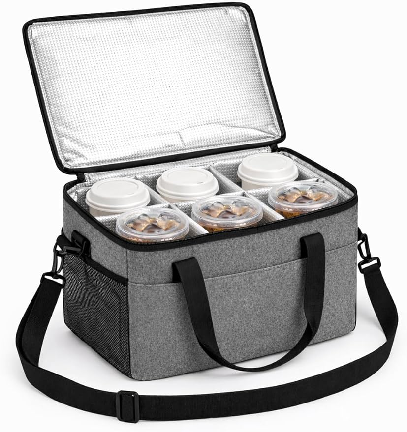 é¥®æä¿æ¸©å Portable Drink Carrier Suitable for Doordash Accessories Grubhub Postmates Drivers, Reusable Cup Holder Carrier with Handle,Perfect for Plastic Drink Holder take Out Cup Carriers for delivery