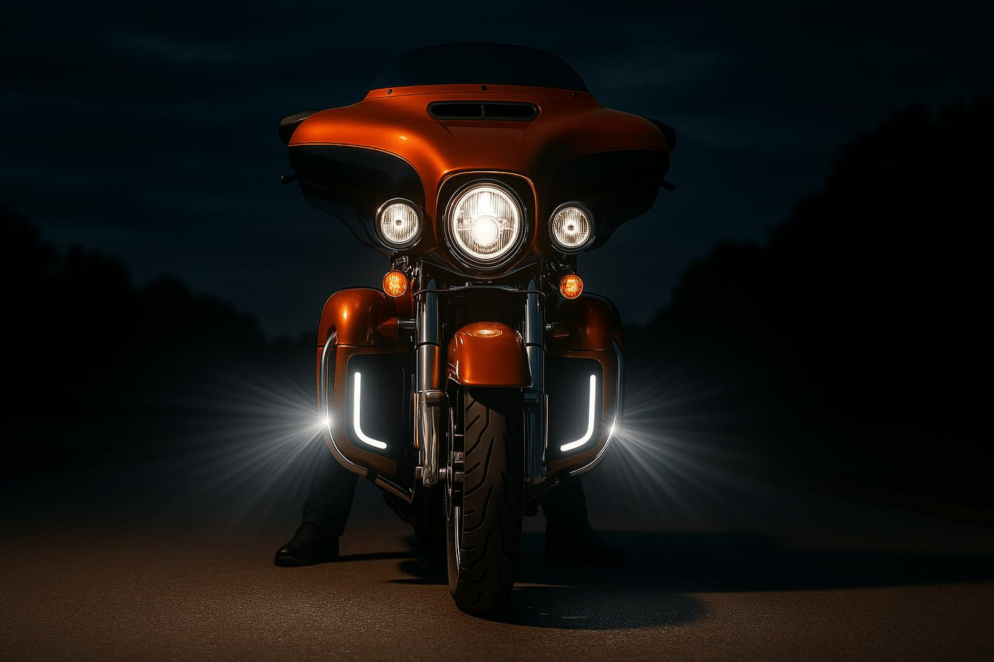 Eagle Lights SUNBURST Lower Fairing Grill LED Lights for 1996-2013 Harley Davidson® Motorcycles