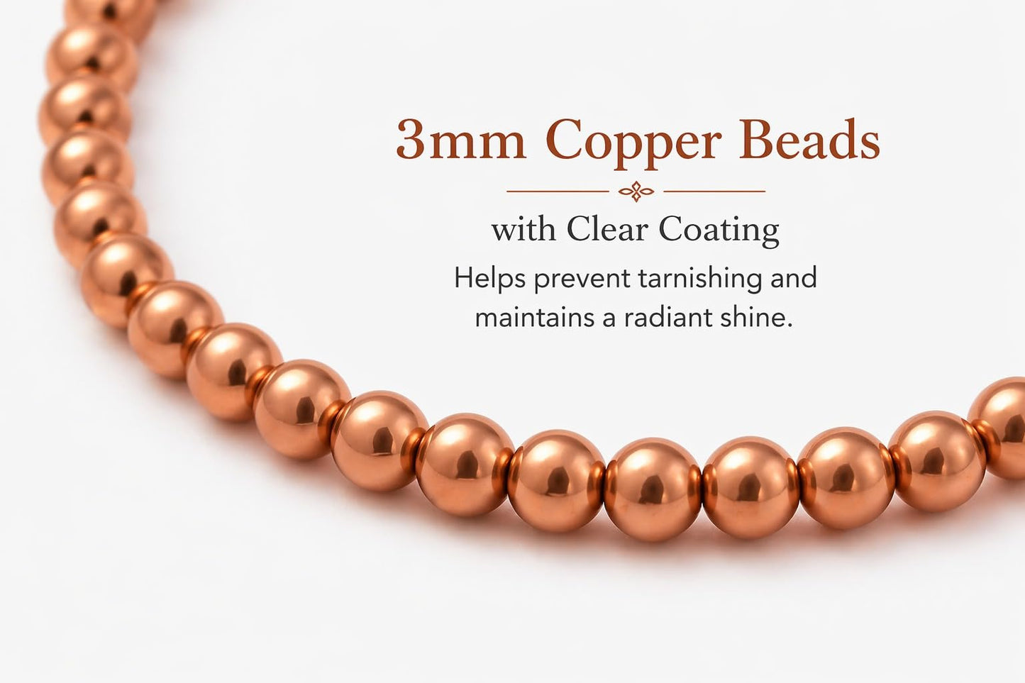 The Blue Yogi Smoky Quartz & Natural Copper Bead Bracelet for Men & Women – Healing Crystal Energy Bracelet for Protection & Positivity