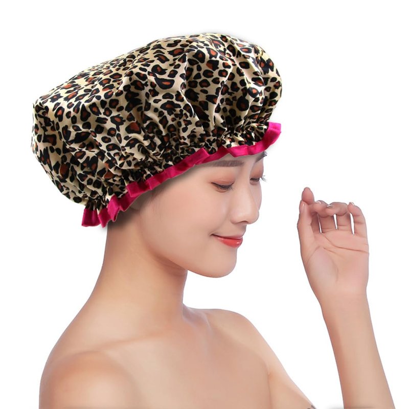 ZKLLGHE Shower Cap for Women,1 Pcs Shower Hat Waterproof-Double Layer-Reusable Elastic Bath Caps for Girls Spa Home Use,Hotel and Hair Salon …