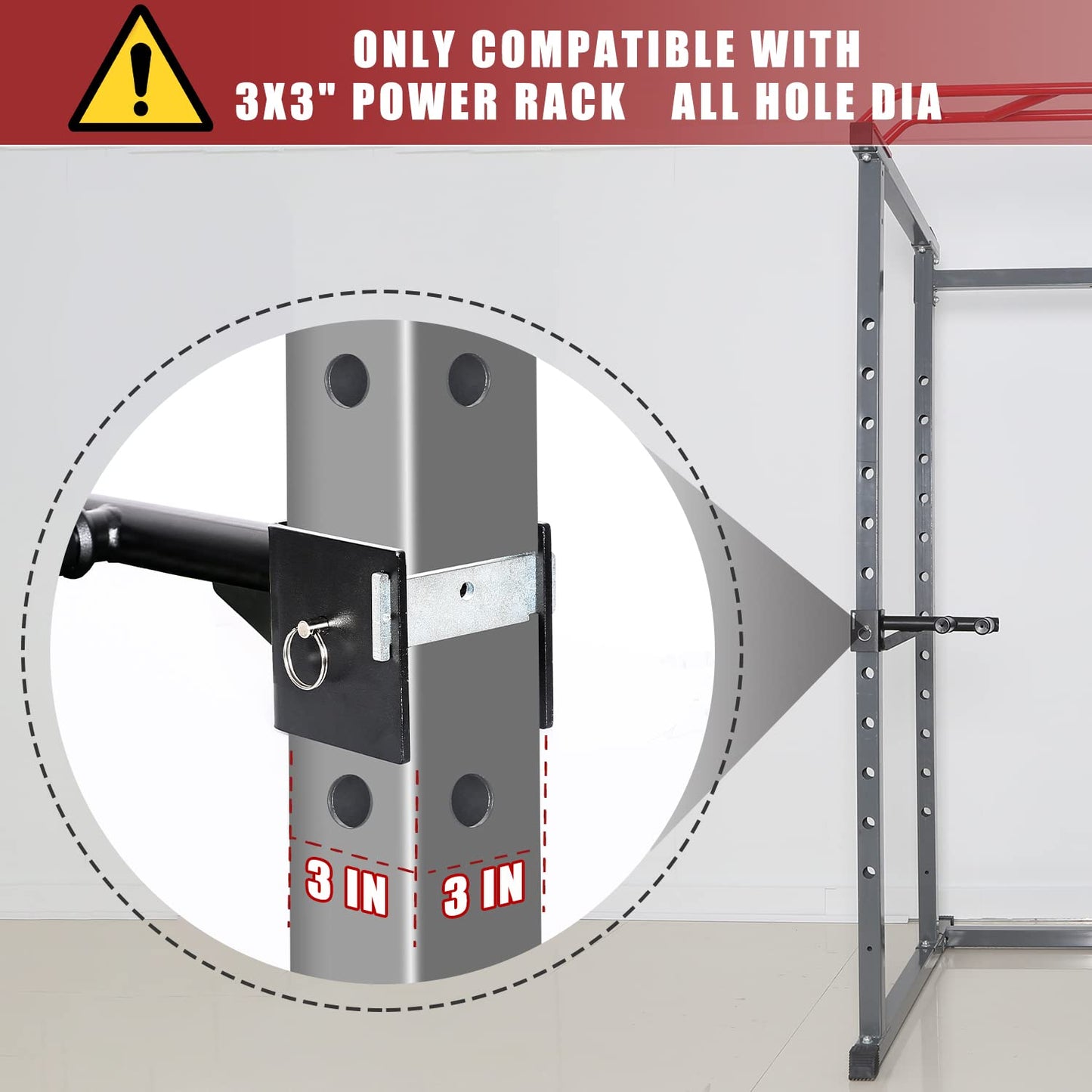 SYL Fitness Dip Bar Attachments for 2" x 2"" or 3"" x 3"" Power Rack - Narrow & Wide Dips Double Handles (Patent Pending) (For 3"" x 3"" Rack)"