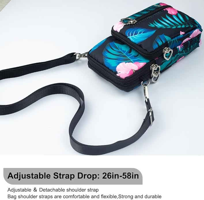 JANKS Small Crossbody Bag for Women - Mini Phone Purses with Crossbody Strap and Wallet - Nylon Arm Bag