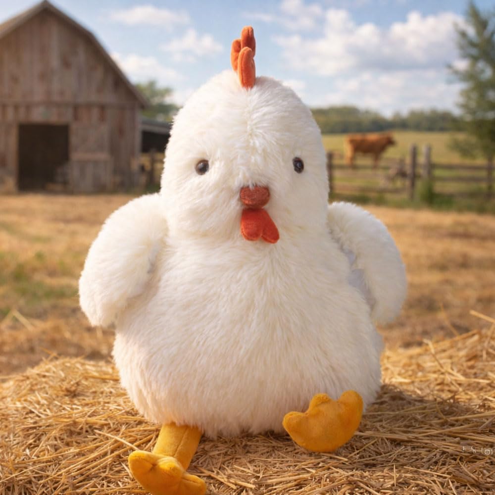 Vermont Teddy Bear Chicken Stuffed Animal – 18" Baby Chick Plush Farm Toy with 100% Recycled Stuffing, Designed with Love in The USA and Backed by Bear Hospital Care – Cute, Round, and Ready to Roost