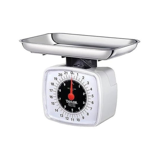 Taylor Analog Kitchen Scale Mechanical Food Scale, 22 lb Capacity, Multicolor