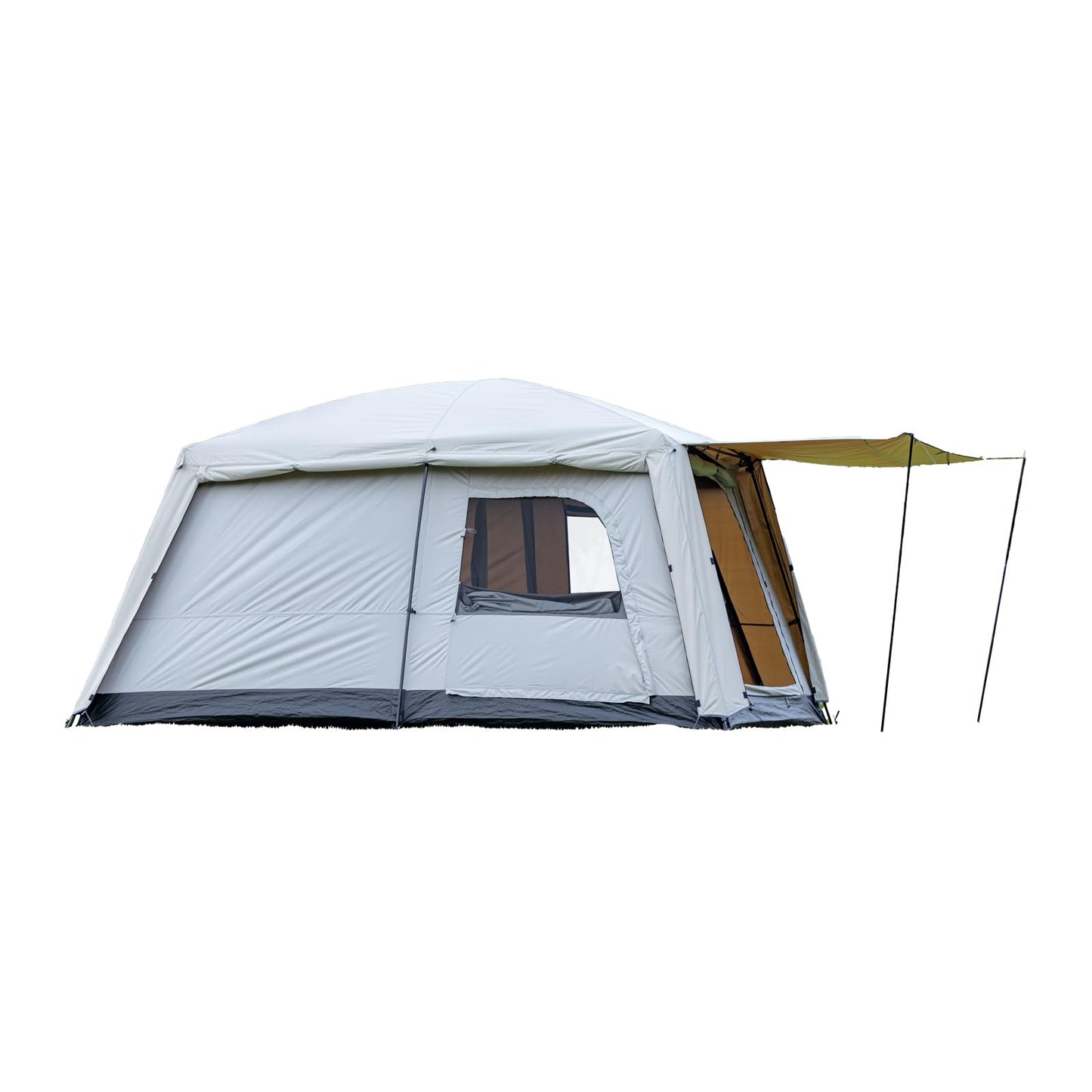 4-6 Person Family Camping Tent, 2 Rooms Living Room Design with Mesh Roof, 150D Waterproof Oxford Fabric, Full-Rainfly Easy Setup Portable Tent for Outdoor