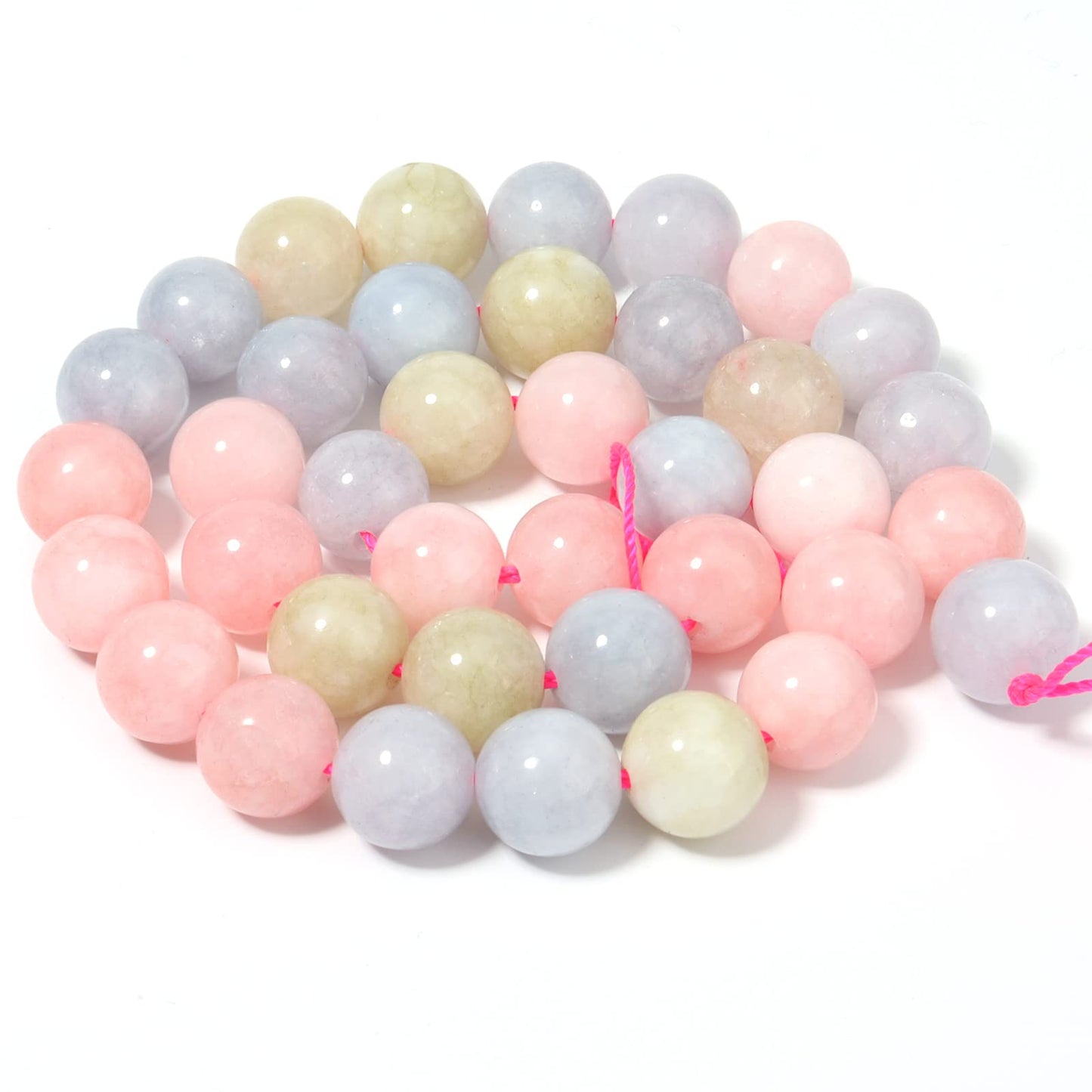 35pcs 10mm Natural Morganite Gemstone Beads Energy Healing Crystal Round Loose Stone Beads for Jewelry Making, DIY Bracelets Necklaces