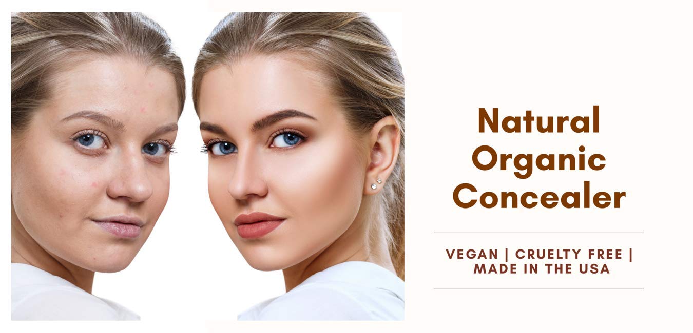 Mom's Secret 100% Natural Concealer, Organic, Vegan, Gluten Free, Cruelty Free, Made in the USA, 0.11 oz. (Erase 02)