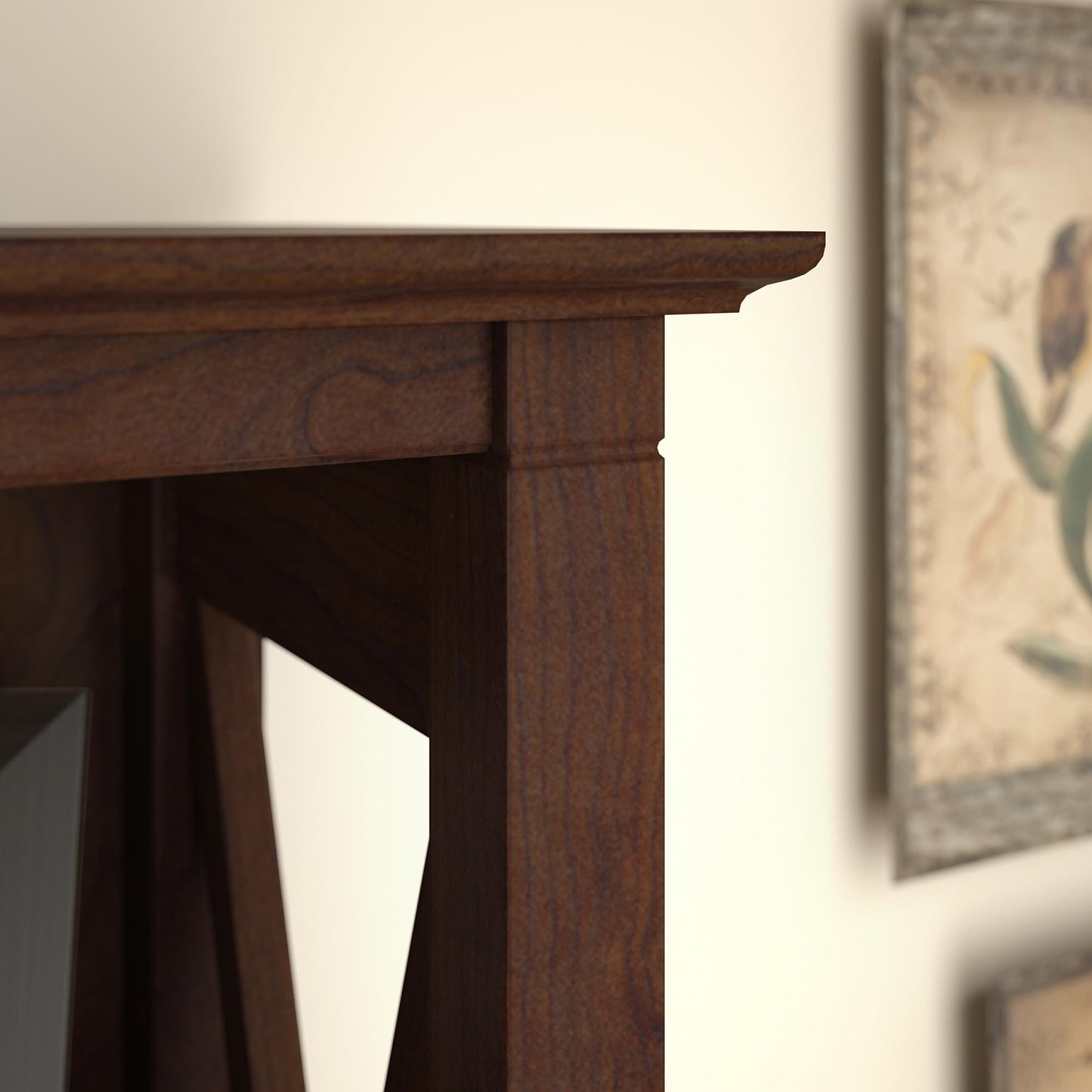 Bush Home Tall 5 Shelf Bookcase for Living Room or Home Office, Large Bookshelf, Modern Farmhouse Style, Key West Collection, Bing Cherry