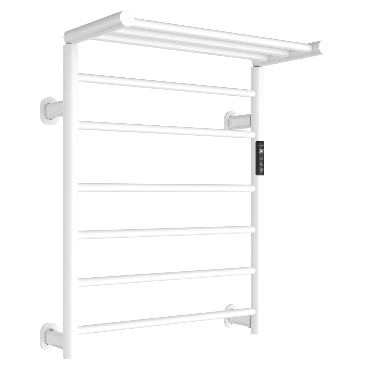 Caldayx Foldable Heated Towel Rack, Dual-Zone Electric Towel Warmer Rack with Timer, GFCI Plug-in or Hardwired, Wall-Mounted, Drill-Free Installation, Matte White, CA3-900X550-Standard-MW