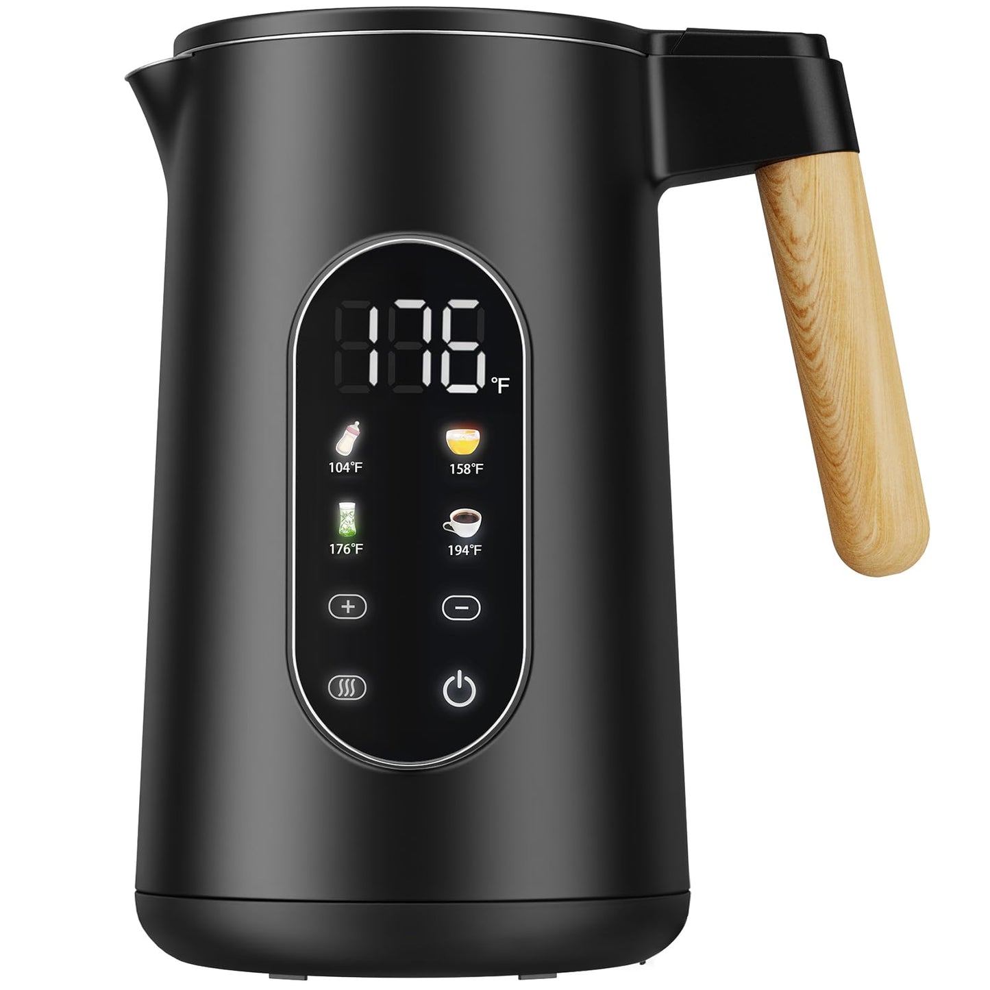 Electric Kettle with Precise Temperature Control, 1500W Fast Boil, 304 Stainless Steel 1.7L/1.8Qt BPA-Free | 4 Presets for Baby Milk, Coffee, Tea | 2H Keep Warm, Cool Touch Exterior