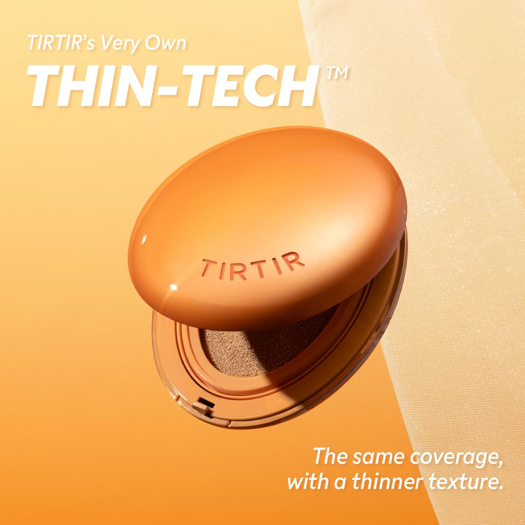 TIRTIR Mask Fit Ai Filter Cushion Foundation | AI-Like Semi-Matte Finish - Up to 72-Hour Medium to Full Coverage Korean BB Cushion Make up Beauty, #17N Vanilla, 0.63 Fl Oz