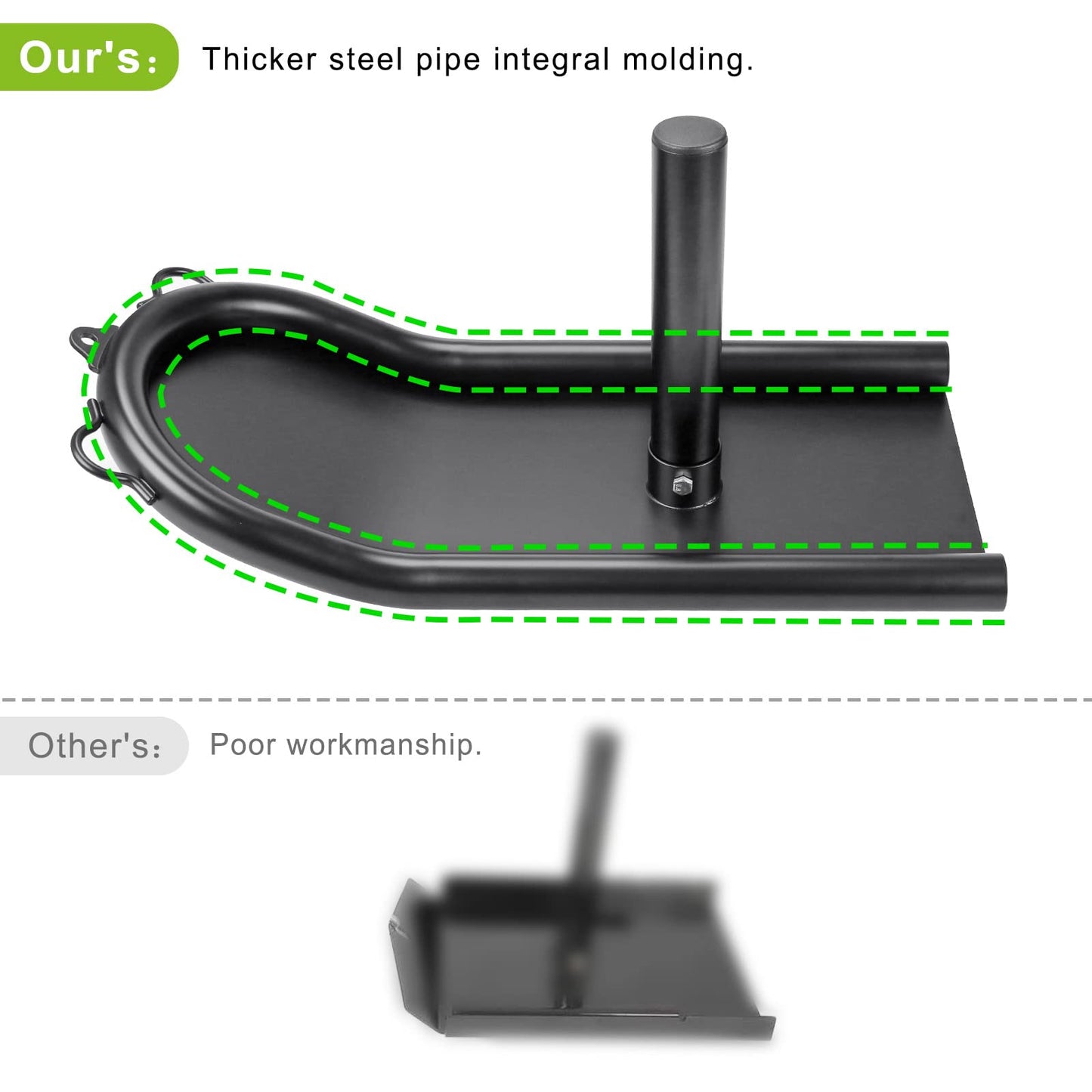 Kipika Weight Sled, Workout Sled, Fitness Strength Training Sled, Speed Training Sled for Athletic Exercise, Speed Improvement, Easily Through Obstacles, Suitable for 1" & 2"" Weight Plate (B- Black)"