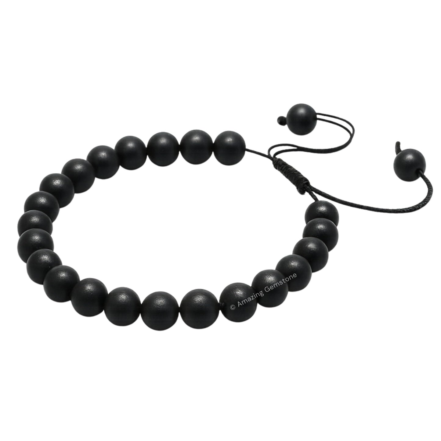 Amazing Gemstone Shungite Bracelet, Gifts For Men & Women - Protection Healing Crystal Bracelet - 8mm Gemstone Beaded Adjustable Bracelet, Pulseras Para Hombres Mujer Stocking Stuffers