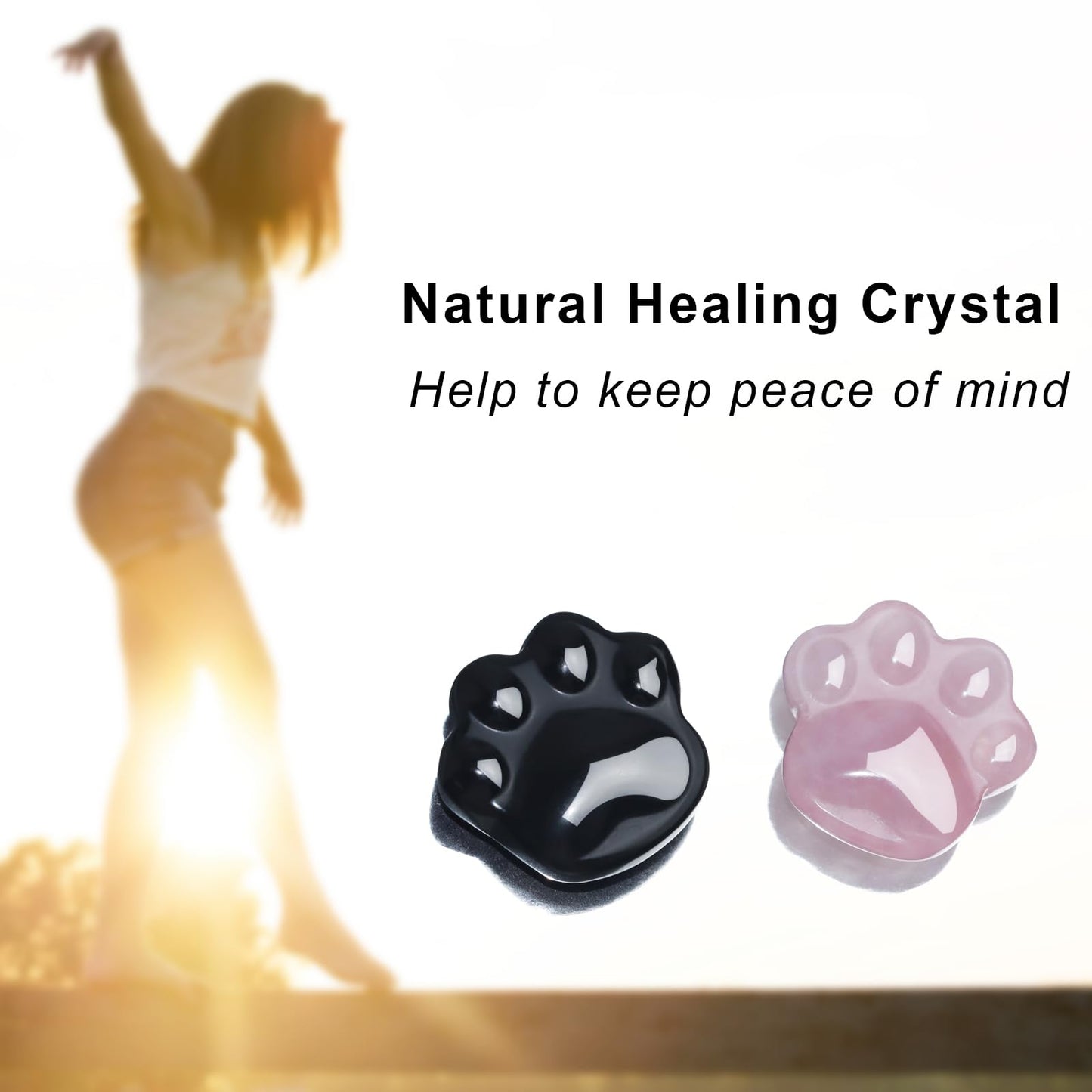 Cat Crystals Healing Stones, Rose Quartz Natural Worry Stone for Anxiety Stress Relief, Crystal Gifts for Cat Lover Women Men, Unique Gift for Meditation Energy Balance Crystal Decor (Rose Quartz)