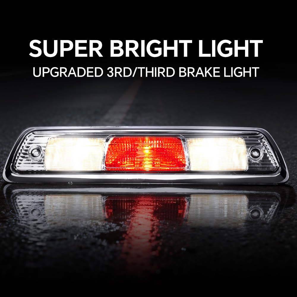 PIT66 Clear 3rd Third Brake Light, Compatible with Ford F150 Truck 2009 2010 2011 2012 2013 2014, High Mount Stop light Tercera luz de freno