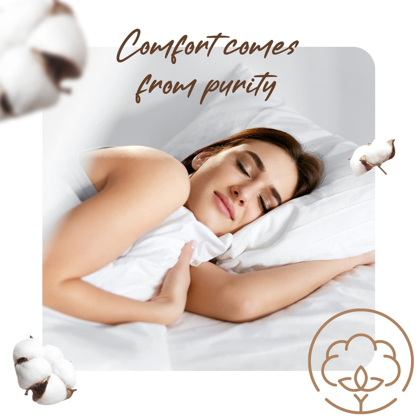 Good Sleep Bedding Split King Sheets Sets for Adjustable Bed Cotton, Luxury Sheets, Egyptian Cotton, 5 Piece 100% Cotton Split King Sheet Set, Sateen Sheets, 2 Fitted - 16" Deep Pocket, White