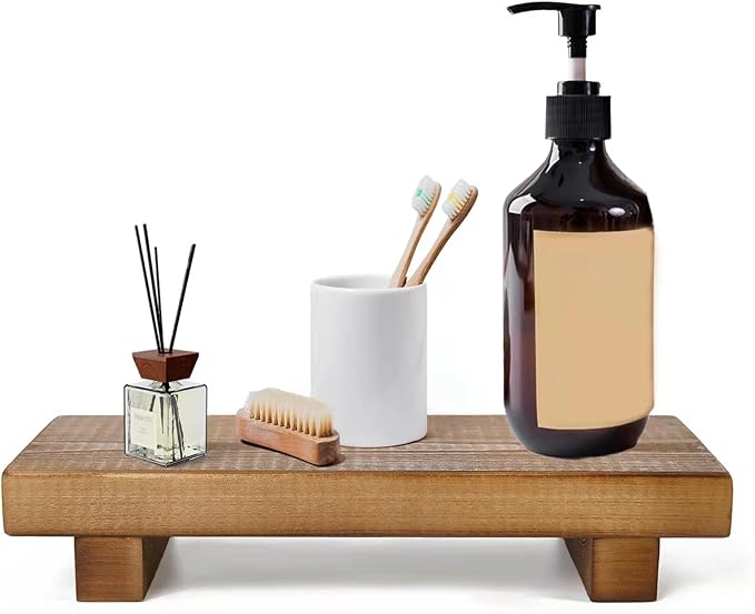 Handmade Solid Wood Soap Riser Stand - Rustic Farmhouse Style Tray for Kitchen, Bathroom & Home DÃ©cor | Stable Wooden Soap Holder & Countertop Organizer (10x4.7 Inch)