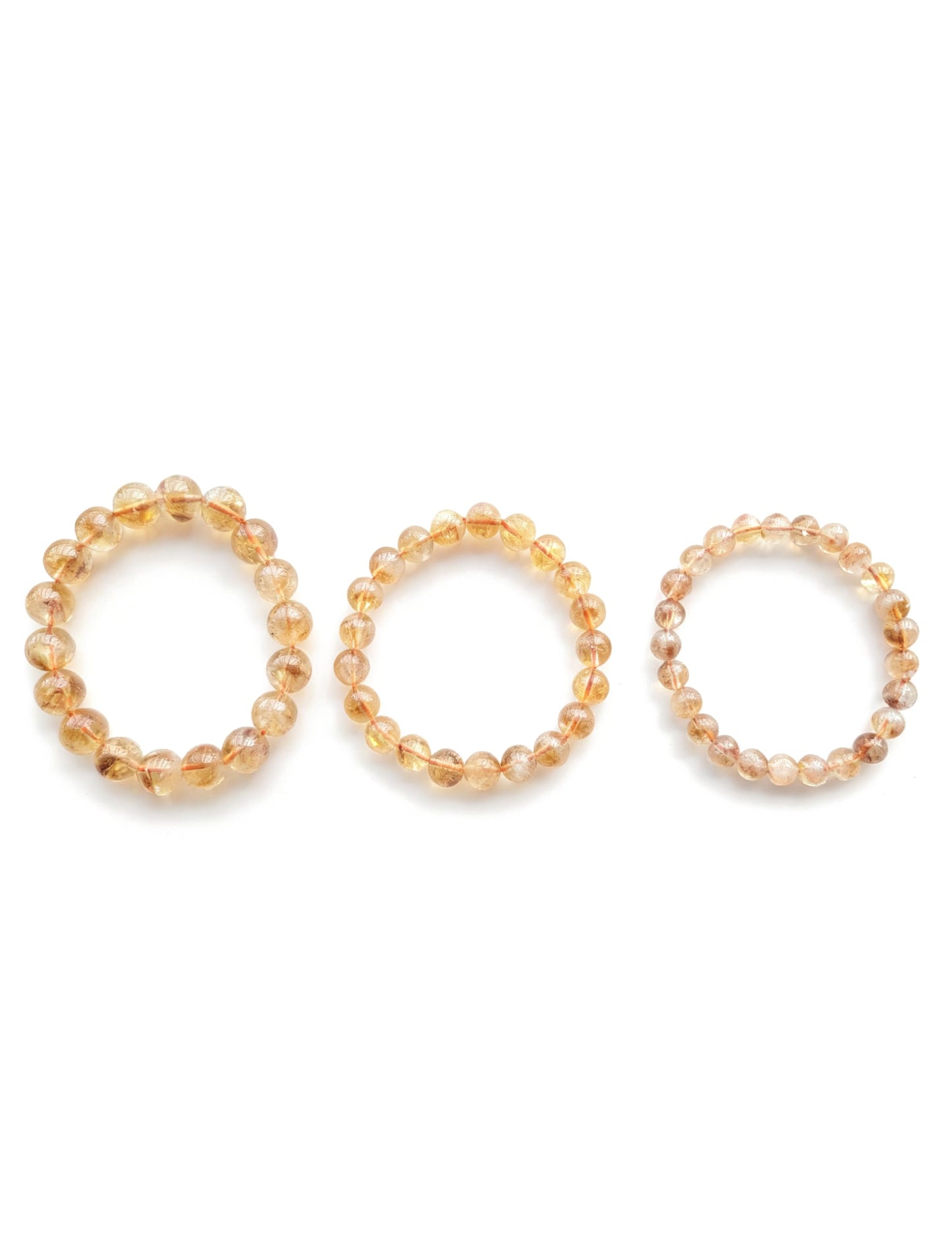 Silan's Yellow Phantom Quartz Bracelet for Women, Natural Crystal Stretch Elastic Adjustable Bracelet with Lucky Card, Gift for Her (11-12mm)