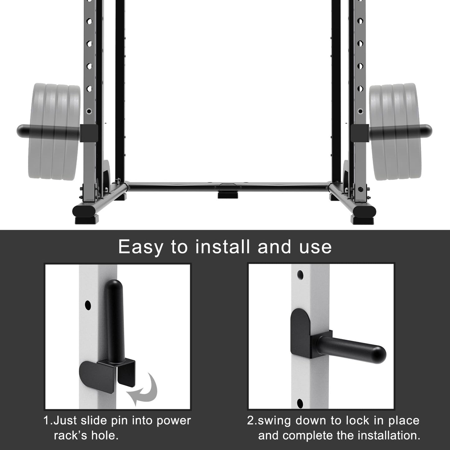 Kipika Weight Plate Holder for 3x3 Power Rack - Heavy Duty Steel Storage Rack for Olympic 2" Weight Plates - Fits 3x3 Power Rack with 1"" or 5/8"" Hole - Holds up to 300 lbs. per Rack - Set of 2"