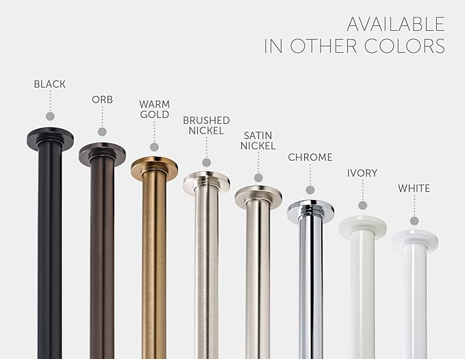 Ivilon Tension Curtain Rod - Spring Tension Rod for Windows or Shower, 36 to 54 Inch. Warm Gold