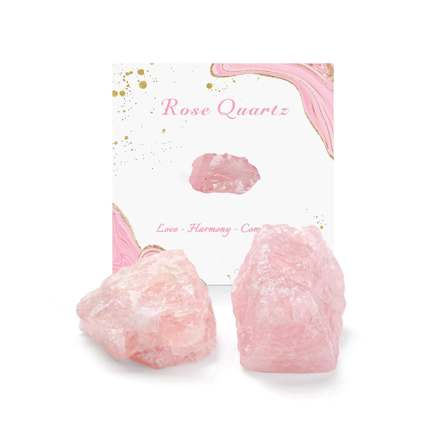 GolbalJew Rose Quartz Natural Raw Crystals 2PCS Healing Crystal Stones 1.2-2.0” Reiki Healing Gemstones for Meditation Chakra Balance Home Decor
