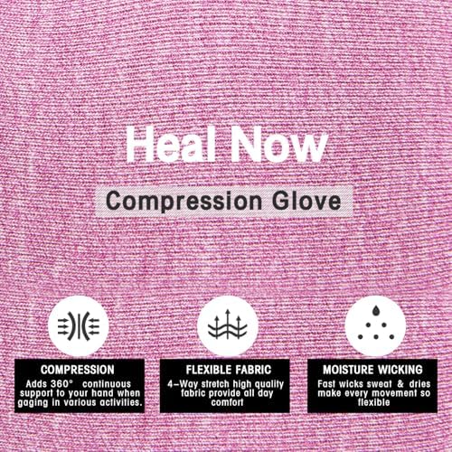 2 Pairs Arthritis Compression Gloves for Women Men, Fingerless Breathable & Moisture Wicking Compression Gloves for Relieving Carpal Tunnel Aches, Rheumatoid Pains, Joint Swell Purple XL