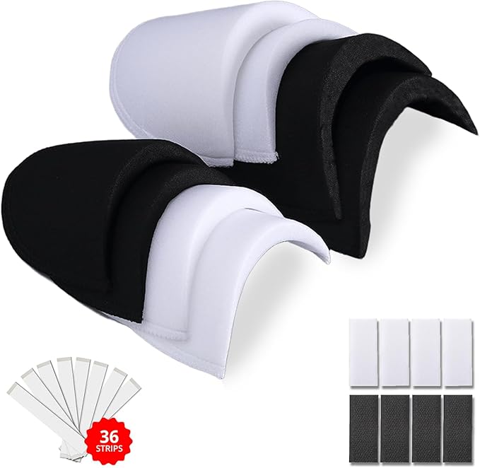 Foam Shoulder Pads for Womens Clothing with Detachable Hook & Loop and Body & Clothing Tape | Versatile Multi-use Shoulder Pad for Dresses, Vests, Blazers, TShirts, Costumes & Sewing Projects