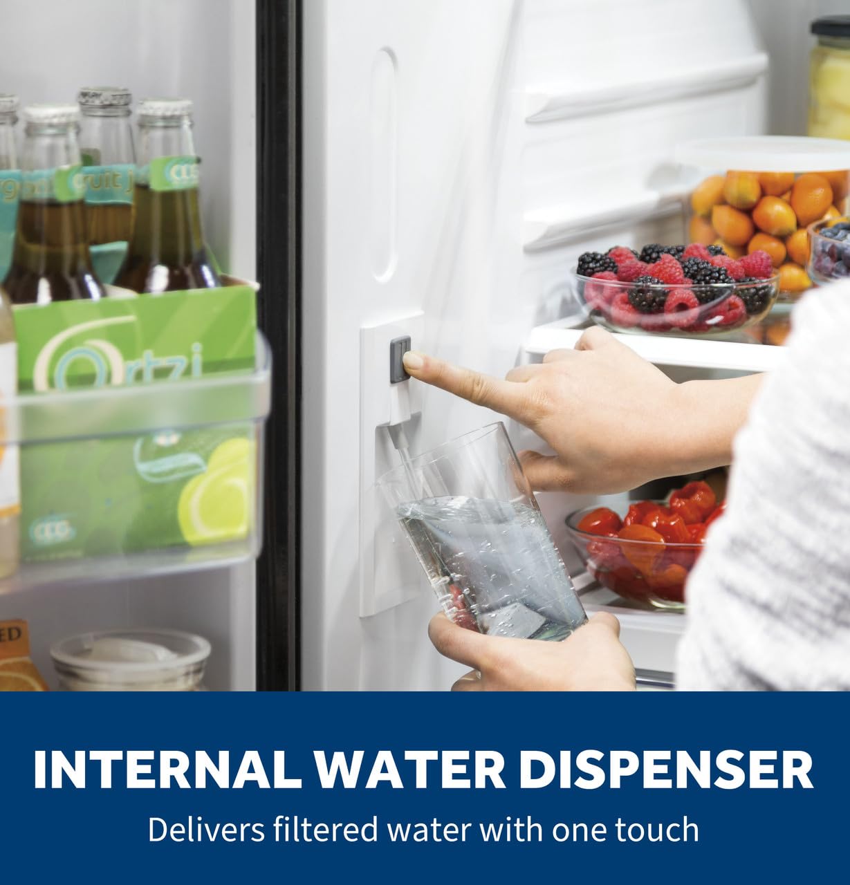 GE PROFILE 21.9 cu. ft. Counter Depth French Door Refrigerator w/Internal Dispenser in Fingerprint Resistant Stainless