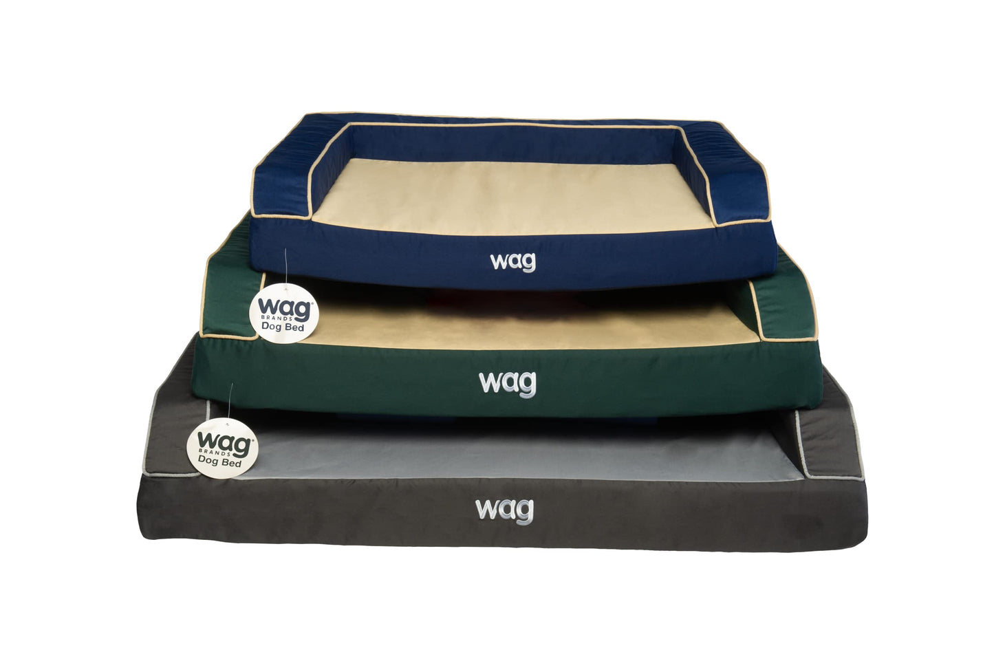 Wag Premium Pet Dog Bed | Multi Layer Construction with Cooling Energy Gel and Copper Infusion | Machine Washable Cover and Water Resistant Inner Liner | Extra Large, Ocean Blue