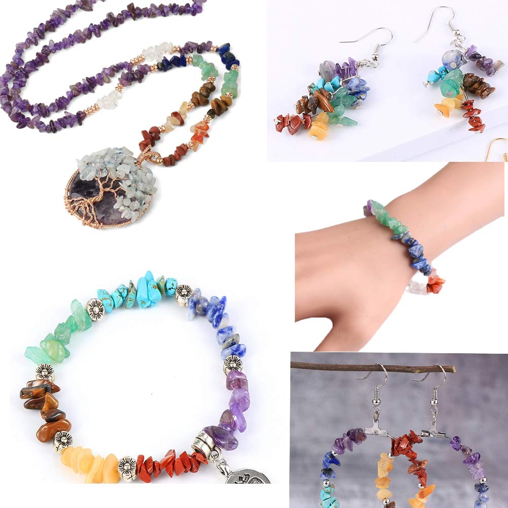 Natural Chip Stone Beads Green Aventurine 5-8mm About 400 Pieces Irregular Gemstones Healing Crystal Loose Rocks Bead Hole Drilled DIY for Bracelet Jewelry Making Crafting (5-8mm, Green Aventurine)