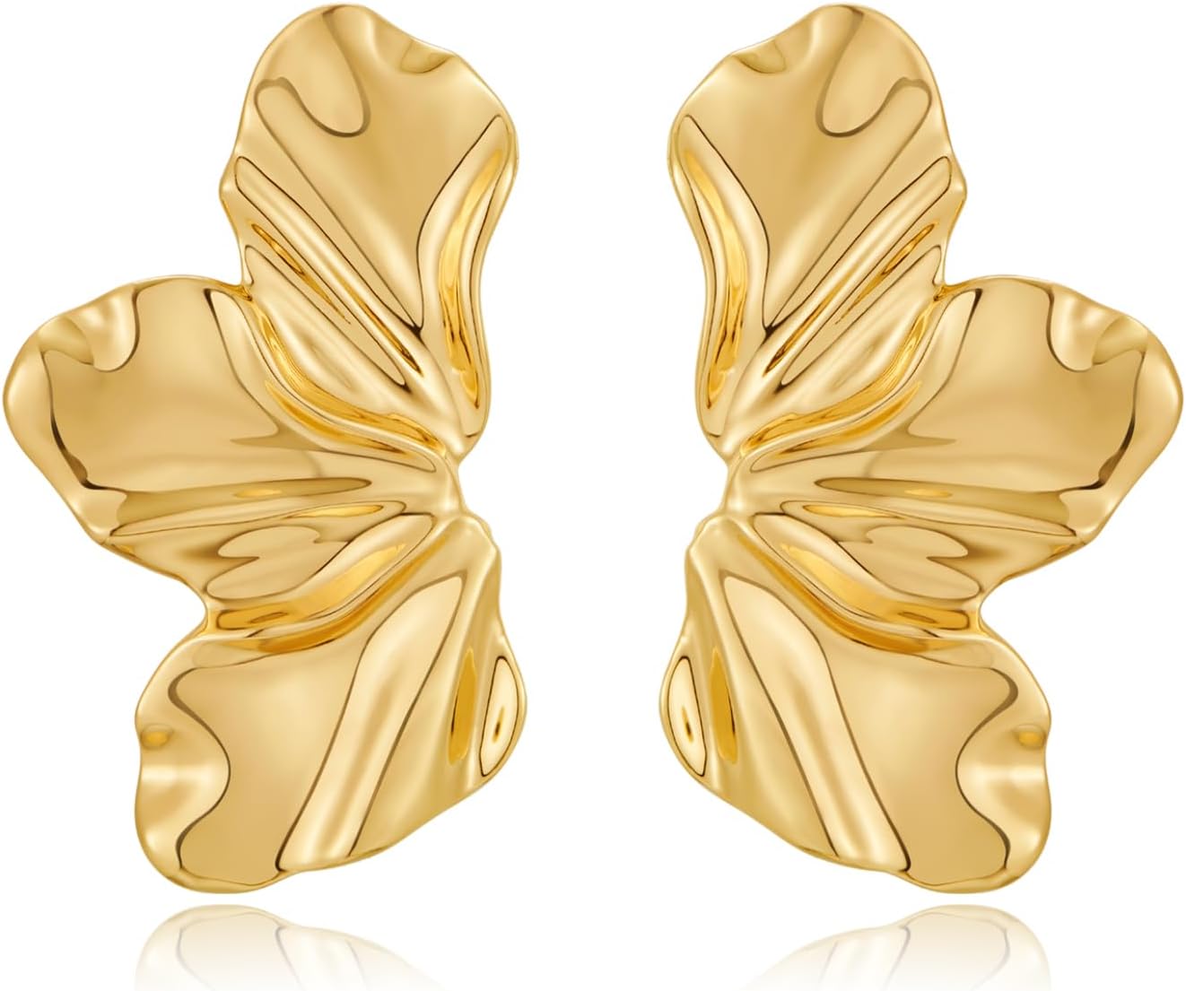CLASSYZINT Gold/White/Red/Black Flower Stud Earrings For Women