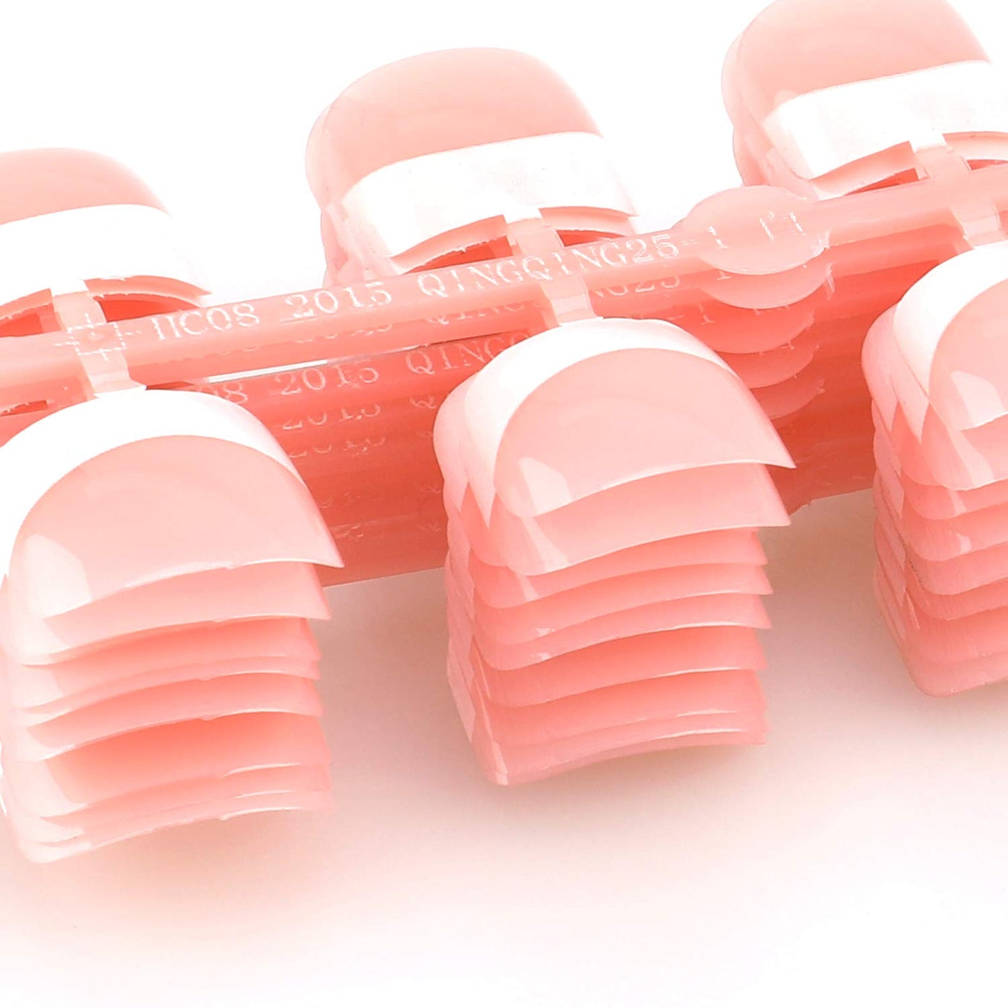 MWOOT 240Pcs Natural French Fake Nails Tips Set, Nail Art Decoration Full Cover Pink White False Nail Tips for DIY Salon Manicure Sticker Tools - S