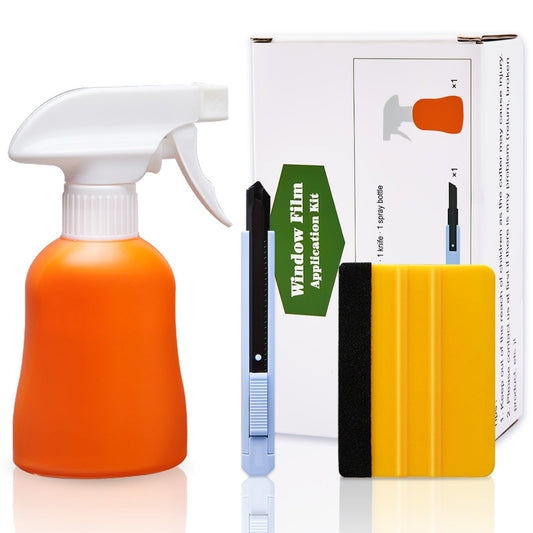 Coavas Window Tint Kit, Window Privacy Film Application Tint Tools, 3 Pcs Easy to Apply Window Film & Car Glass Window Tinting Tool, Vinyl Wrap Set Includes Squeegee, Utility Knife, Spray Bottle