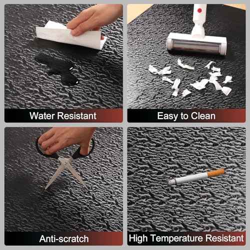 Office Chair Mat for Hardwood Floor, 60"x75" Large Black PVC Computer Desk Chair Mat with Unique Pattern for Gaming, Anti-Slip Floor Protector for Home Office, Rolling Chair