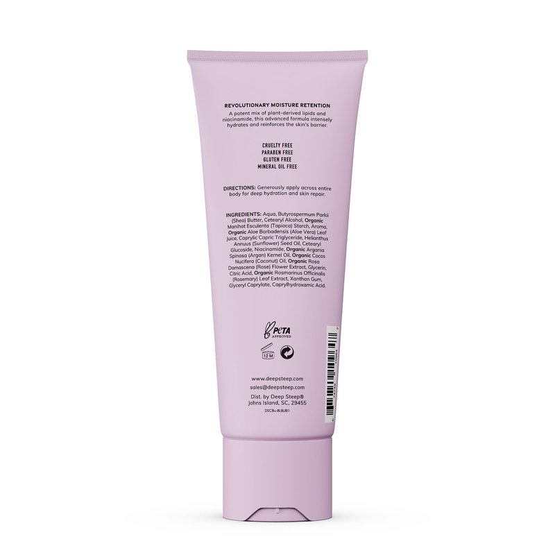 Deep Steep Body Lotion, Lilac Blossom, 8 oz – Moisturizer with Coconut Oil, Shea Butter, Argan Oil, Aloe Vera & Niacinamide – Vegan, Clean Beauty, Daily Skin Hydration