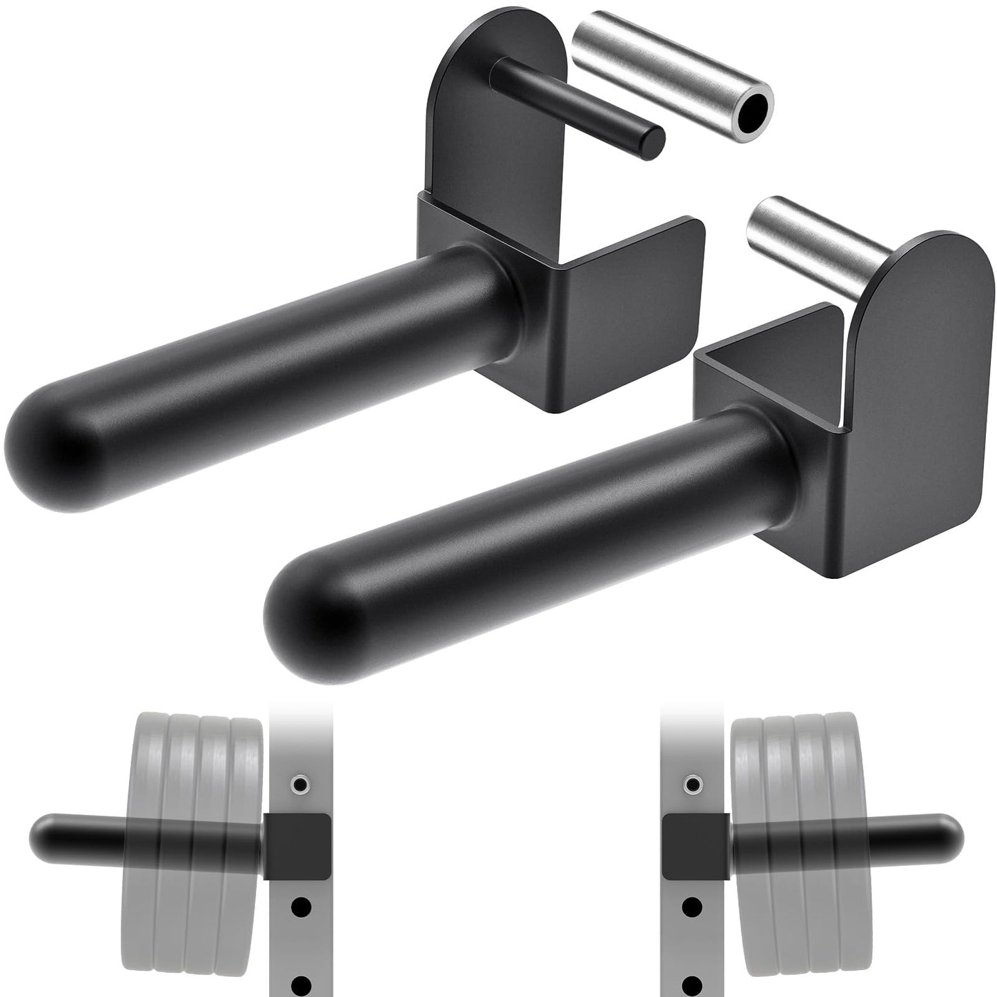 Kipika Weight Plate Holder for 3x3 Power Rack - Heavy Duty Steel Storage Rack for Olympic 2" Weight Plates - Fits 3x3 Power Rack with 1"" or 5/8"" Hole - Holds up to 300 lbs. per Rack - Set of 2"